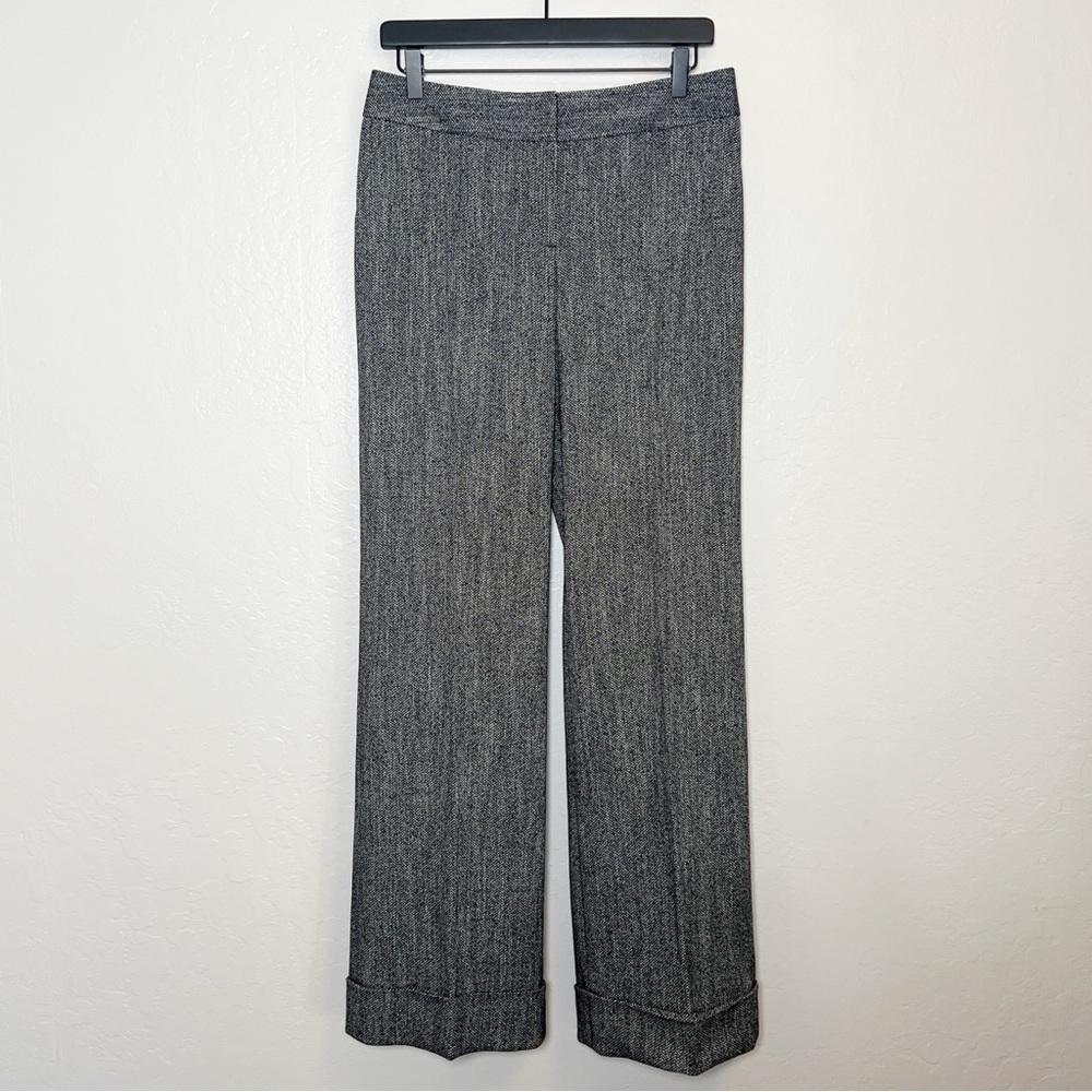 •SEMANTIKS• Wide Leg Cuffed Pants Dress Slacks Trousers in Black Marled Size 6